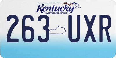 KY license plate 263UXR