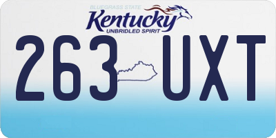 KY license plate 263UXT