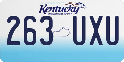 KY license plate 263UXU