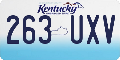 KY license plate 263UXV