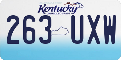 KY license plate 263UXW