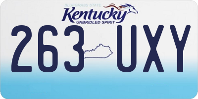 KY license plate 263UXY