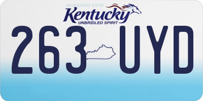 KY license plate 263UYD