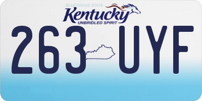 KY license plate 263UYF