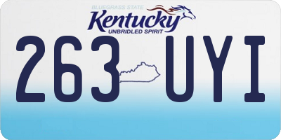 KY license plate 263UYI