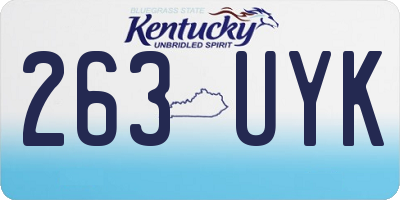 KY license plate 263UYK