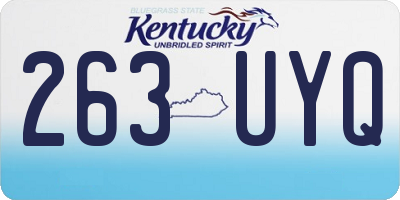 KY license plate 263UYQ