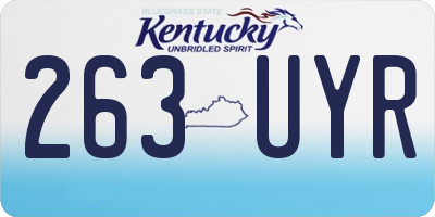 KY license plate 263UYR