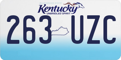 KY license plate 263UZC