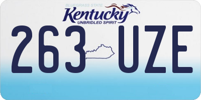 KY license plate 263UZE