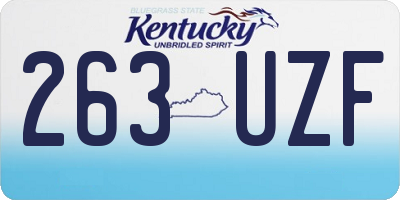 KY license plate 263UZF