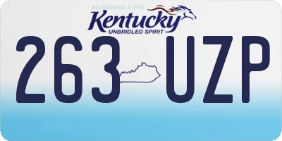 KY license plate 263UZP