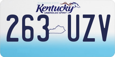 KY license plate 263UZV