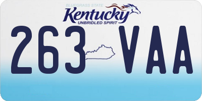 KY license plate 263VAA