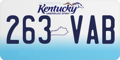 KY license plate 263VAB