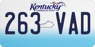KY license plate 263VAD