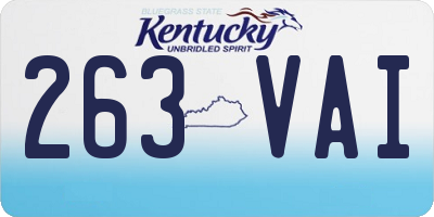 KY license plate 263VAI