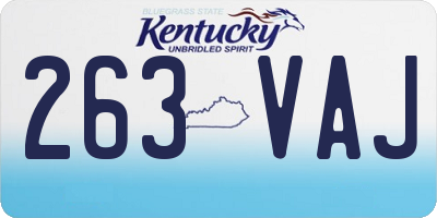 KY license plate 263VAJ