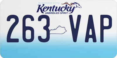 KY license plate 263VAP
