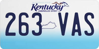 KY license plate 263VAS