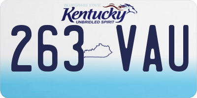 KY license plate 263VAU