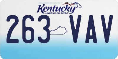 KY license plate 263VAV