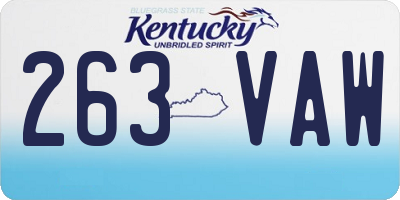 KY license plate 263VAW
