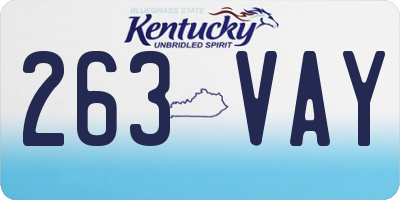 KY license plate 263VAY