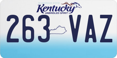 KY license plate 263VAZ
