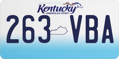KY license plate 263VBA