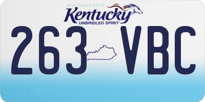 KY license plate 263VBC