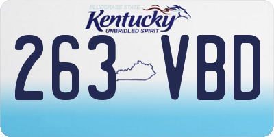KY license plate 263VBD