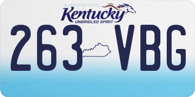 KY license plate 263VBG