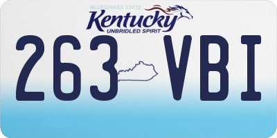 KY license plate 263VBI