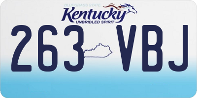 KY license plate 263VBJ
