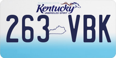 KY license plate 263VBK