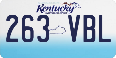KY license plate 263VBL