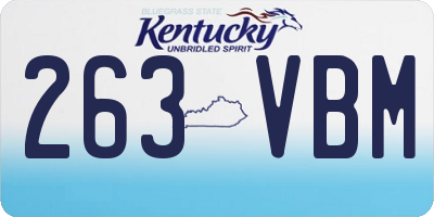 KY license plate 263VBM