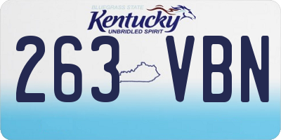 KY license plate 263VBN