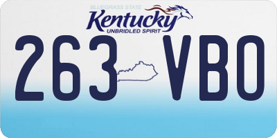 KY license plate 263VBO