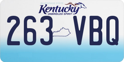 KY license plate 263VBQ