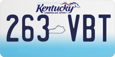 KY license plate 263VBT