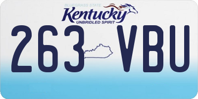KY license plate 263VBU