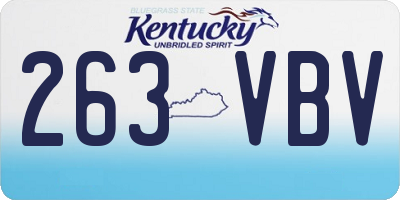 KY license plate 263VBV