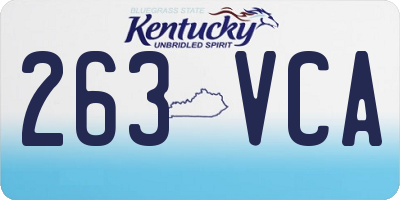 KY license plate 263VCA
