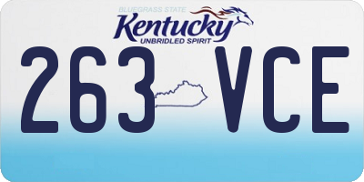 KY license plate 263VCE