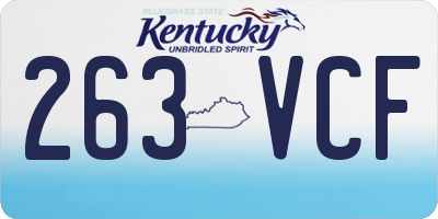 KY license plate 263VCF