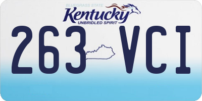 KY license plate 263VCI