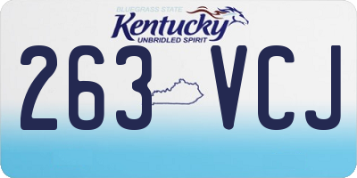 KY license plate 263VCJ