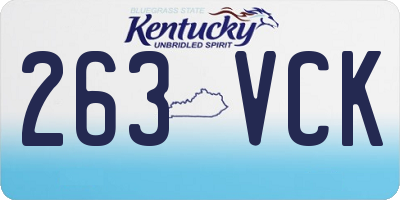 KY license plate 263VCK